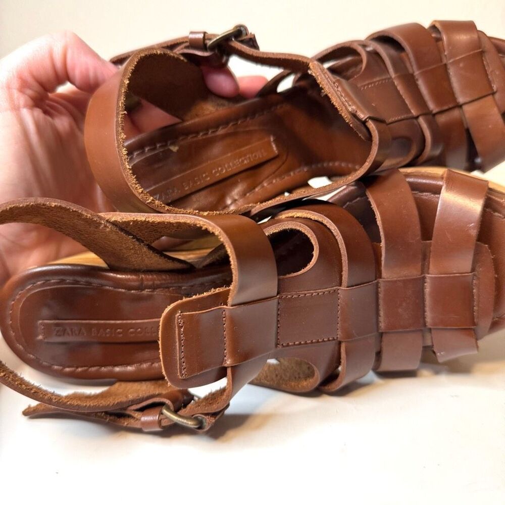 Zara Basic Strappy Stacked Platform Heeled Sandal… - image 6